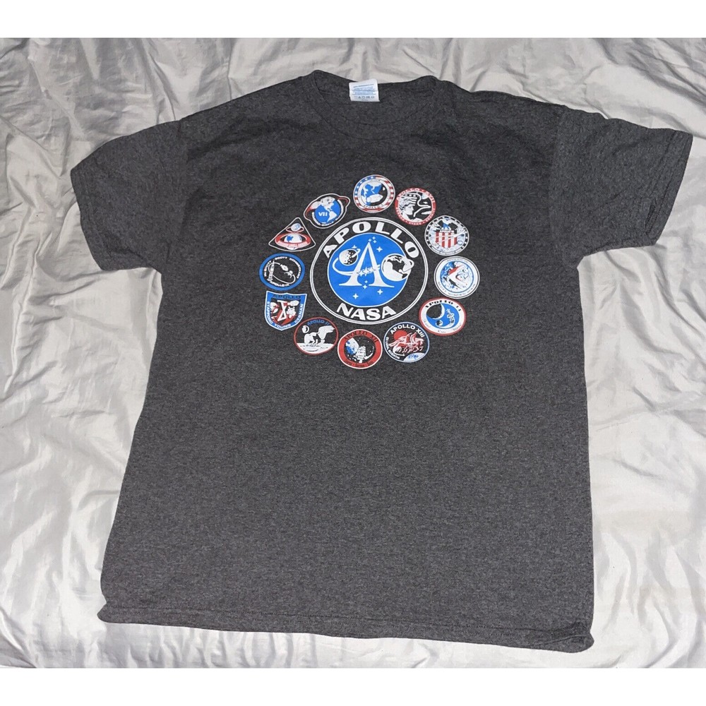 Gray NASA Apollo Shirt | Boy's Large | Space Exploration Inspired Design